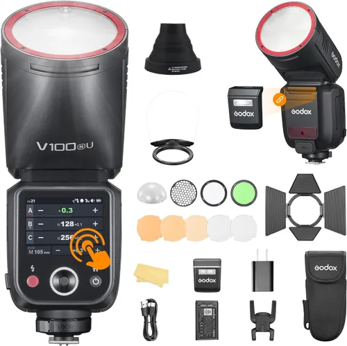 Miniatura 13 de Godox V100-C V100C TTL Flash de cámara para Canon, 100 W con batería y estuche de transporte, velocidad de obturación global, 1/800s HSS, sistema