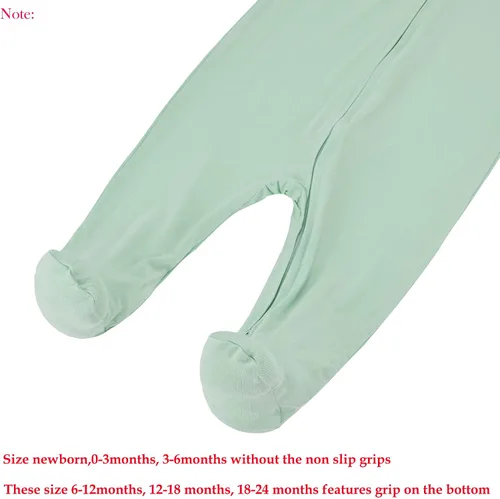 Miniatura 5 de Aablexema Pijama con cremallera para bebé, rayón de bambú, 3 piezas, unisex, con manopla, manga larga, pies