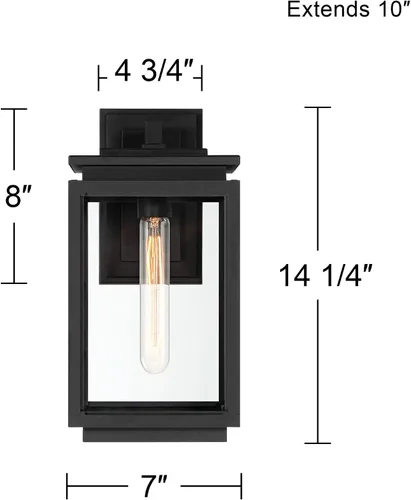 Miniatura 4 de Possini Euro Design Atkins - Lámpara de pared moderna de 14 1/4 pulgadas de alto para exteriores, para porche, casa, exterior, farol exterior