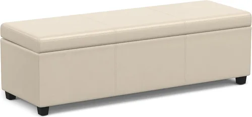 Miniatura 17 de SIMPLIHOME Avalon - Banco contemporáneo tipo otomana rectangular con almacenamiento extragrande de 54 pulgadas de ancho, de pelo sintético de Gris