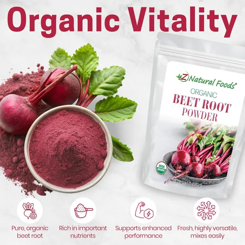 Miniatura 3 de Z Natural Foods Polvo orgánico de raíz de remolacha – Polvo de remolacha denso en nutrientes con antioxidantes, óxido nítrico para la salud