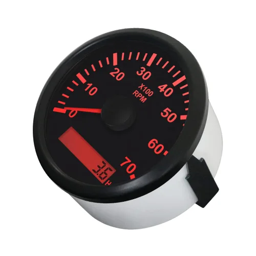 Miniatura 3 de ELING Tacómetro de motor 7000 RPM Medidor REV Contador con medidor de horas para coche barco 3.346 in 12V 24V con retroiluminación Negro+Negro