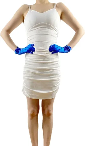 Miniatura 14 de Vestido de novia de satén para mujer, fiesta de ópera, guantes de los años 20, guantes hasta la muñeca