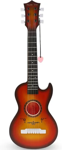 Miniatura 8 de Guitarra acústica de 23 pulgadas, guitarra de juguete de 6 cuerdas para niños, cuerdas de acero realistas, primer instrumento musical para Caoba