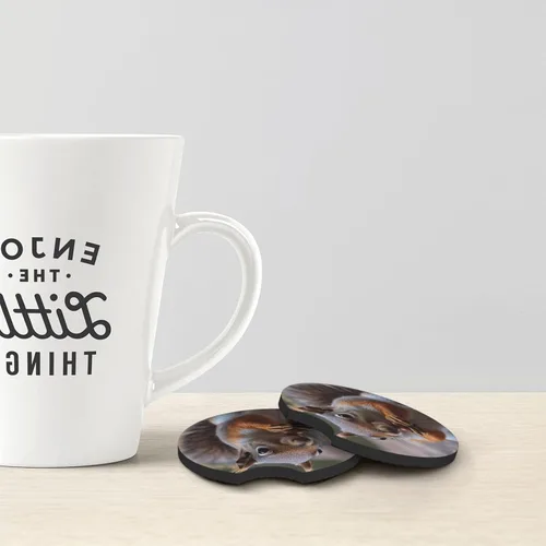 Miniatura 5 de Portavasos para automóvil, paquete de 2 posavasos absorbentes de ardilla para automóvil, almohadillas antideslizantes para portavasos de bebidas