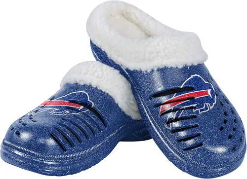 Miniatura 18 de FOCO - Zuecos con logotipo del equipo de la NFL para mujer, forro de sherpa y brillo