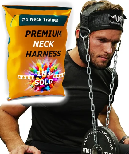 Vikingstrength Arnés de cuello acolchado para entrenamiento de fuerza, calidad premium para rizos de cuello y entrenamiento. Ejercitador de cabeza