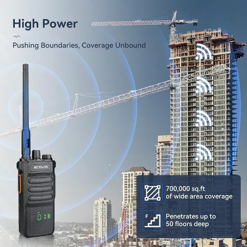 Miniatura 2 de Retevis RT86 Radio de 2 vías de largo alcance, radio profesional de dos vías con cargador de 6 vías para adultos, radio de alta resistencia, alta