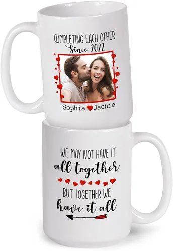 Miniatura 13 de A True Love Story Never Ever Taza, regalos de boda, regalos de pareja con foto personalizada para él y ella, taza de café con imagen de pareja, taza