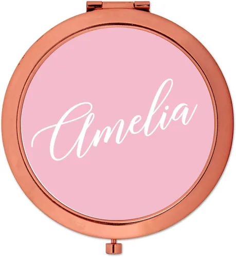 Miniatura 31 de Andaz Press Espejo compacto de oro rosa, regalo de boda de dama de honor, rosa rubor, paquete de 1, despedida de soltera, despedida de soltera, Maid
