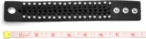 Miniatura 3 de Eigso Pulsera de cuero punk para hombres y mujeres, estilo retro, vintage, remache, pulsera ajustable