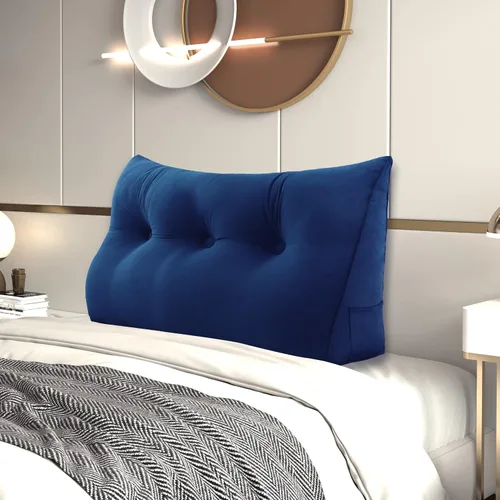 Miniatura 33 de Almohada de Cuña para Cabecero, Almohada Bolster Grande para Lectura, Almohadas para Sentarse en la Cama para Adultos, Cojín Triangular de Amarillo