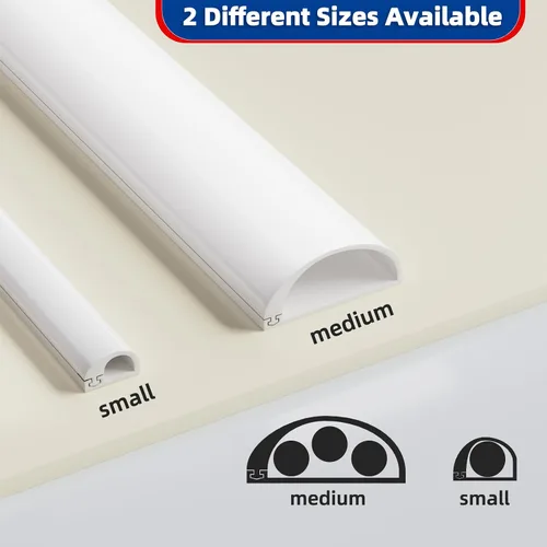 Miniatura 8 de Ocultador de cable con hebilla lateral de 39 pulgadas para 1 cable, cubiertas de cable de extensión para cables en la pared, ocultador de cable