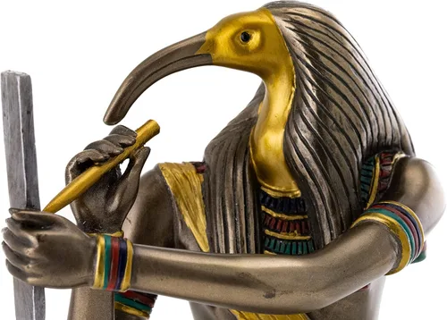 Miniatura 4 de Top Collection Thoth Statue – Escultura del dios del conocimiento y la sabiduría del antiguo Egipto en bronce fundido en frío de primera calidad