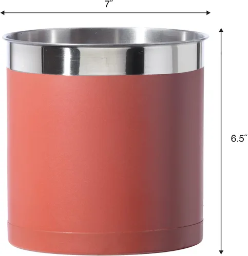 Miniatura 5 de OGGI - Portautensilios de acero inoxidable extragrande - Organizador de utensilios de cocina de 7", con base con peso para mayor estabilidad