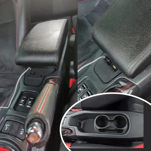 Miniatura 4 de Consola Reposabrazos para Toyota 86 GT86 / Subaru BRZ Centro Caja de Almacenamiento Dual para Scion FR-S 2012-2020 (Todo Negro) Reposabrazos