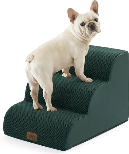 Miniatura 17 de COZY KISS Escaleras para perros pequeños de 11.8 pulgadas de alto, escalón curvado para cachorros, gatos mayores, rampa mediana para mascotas