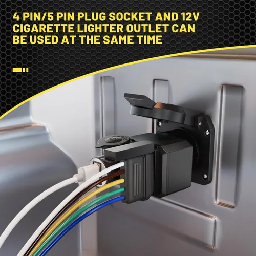 Miniatura 5 de Oyviny adaptador de 7 vías a 12V con probador de circuito LED, adaptador de 7 pines RV Blade a 4/5 vías planas para encendedor de cigarrillos
