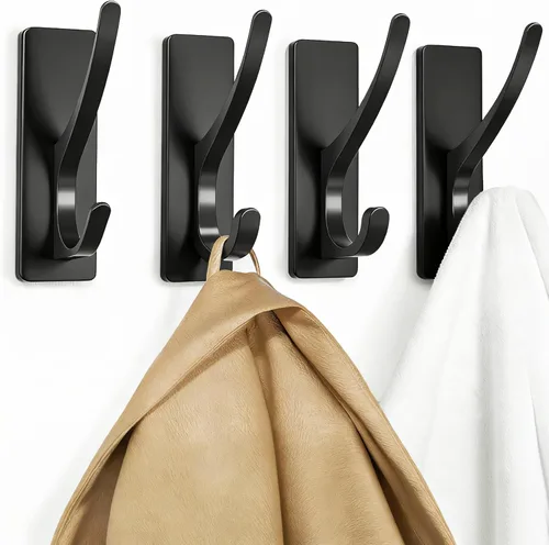 Ganchos autoadhesivos para colgar: gancho de pared de acero inoxidable resistente para toallas, mochilas, sombreros, baño, recámara, puerta, gancho