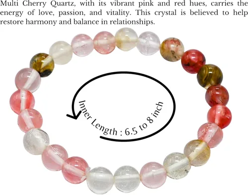 Miniatura 297 de Amazing Gemstone Pulsera de cristal para mujeres y hombres, pulsera de cristal curativo de protección, pulsera elástica con cuentas de piedras