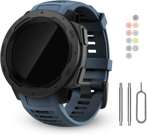 Miniatura 17 de Correa de repuesto para reloj Garmin Instinct, correa de silicona suave compatible con Garmin Instinct 2/Solar/Tactical