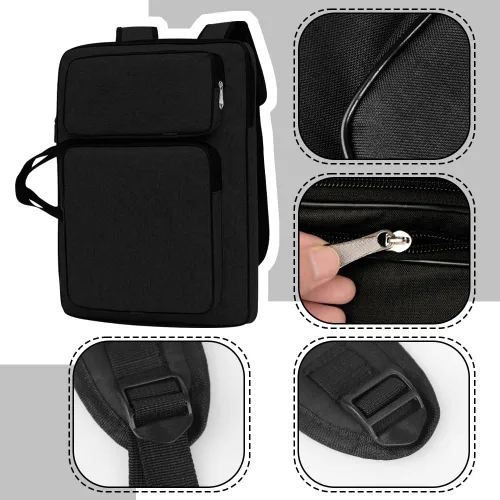 Miniatura 3 de PENINSULA LOVE Portafolio de arte 8K Bolsa de transporte impermeable para artistas, bolsa de mano portátil para artistas, bolsa de almacenamiento