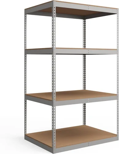 Shelving Inc. 36 pulgadas de profundidad x 48 pulgadas de ancho x 84 pulgadas de alto - 4 estantes gris resistente sin pernos - sin plataforma,