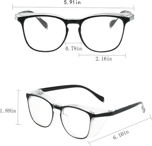 Miniatura 2 de Gafas de seguridad para hombres, mujeres, enfermeras, antivaho y a la moda, cómodas, con escudos laterales, protección ocular para adultos
