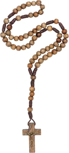 Miniatura 9 de Rosario de madera de tamaño pequeño de bolsillo Intercession fabricado en Brasil
