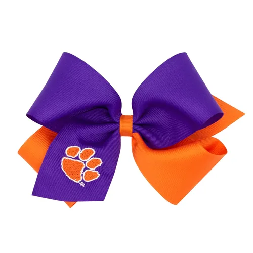 Miniatura 43 de Divine Creations - Lazo para el pelo de dos tonos para niñas con temática universitaria para el día del juego, por Wee Ones en un clip WeeStay