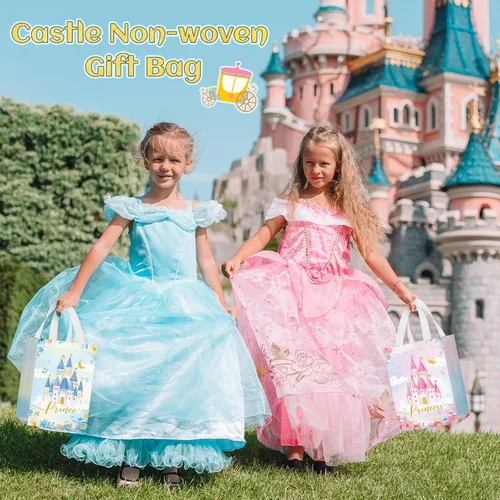Miniatura 5 de Locmeo 24 bolsas de recuerdo de fiesta con asas reutilizables no tejidas para dulces, bolsas de regalo para niñas y niños, cumpleaños, baby shower