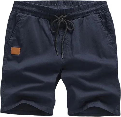 Miniatura 4 de JMIERR Mens Casual Shorts Cotton Drawstring Summer Beach Stretch Twill Chino Golf Short with Pockets
