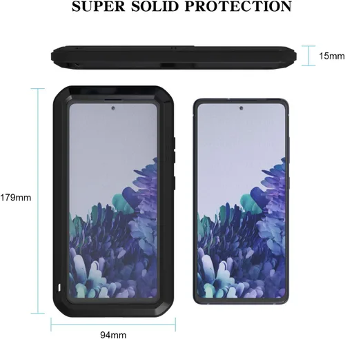 Miniatura 3 de LOVE MEI Funda militar resistente para Samsung Galaxy S20 FE 5G, con protector de pantalla de vidrio templado, a prueba de golpes, a prueba
