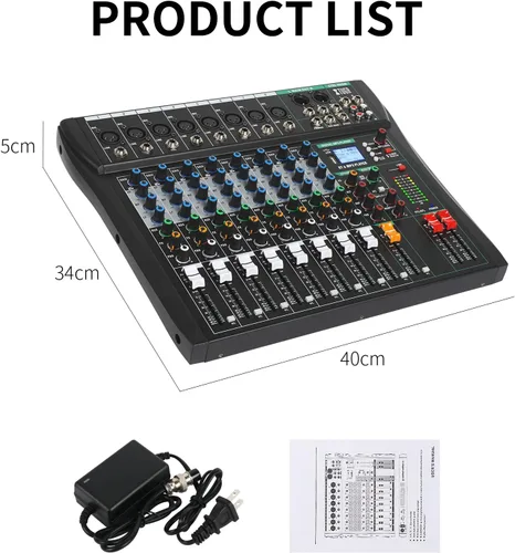 Miniatura 8 de Mezclador de Audio XTUGA, Consola de Mezcla de 8 Canales, Interfaz de Audio, Consola de Mezcla para DJ, Podcast, Estudio, Karaoke, Equipo