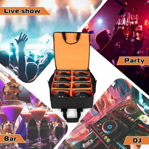 Miniatura 7 de LUXJA Bolsa de luz acolchada para par (mochila) se adapta a 8 luces par, funda de luces par con divisor interior y bolsillos para accesorios