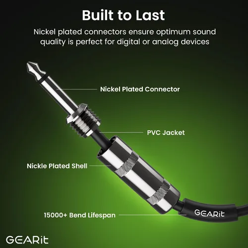 Miniatura 7 de GEARit Cable de altavoz profesional (6 pies), cobre puro 12 AWG, de 1/4 de pulgada a 1/4 de pulgada, TS recto macho a macho para amplificador