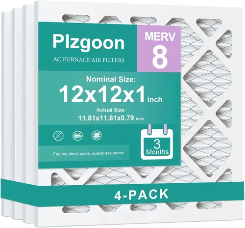 Miniatura 8 de Filtros de Aire 10x10x1 MERV 8 MPR 600 Paquete de 4 Filtros Plisados para Hogar HVAC AC Calefacción Filtros de Aire Acondicionado para Casa Oficina