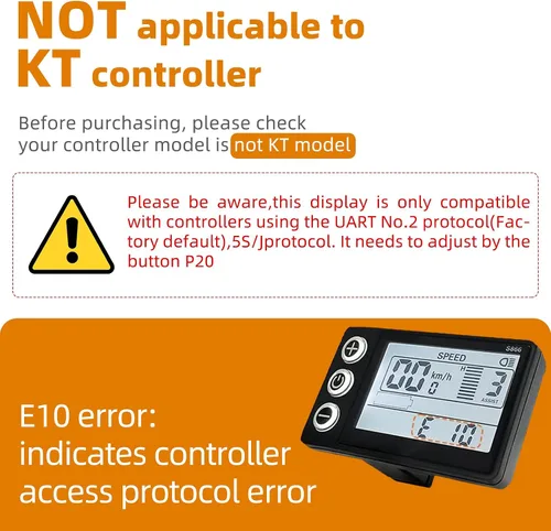 Miniatura 2 de Medidor de pantalla LCD de bicicleta eléctrica S866, 24V 36V 48V Ebike Pantalla LCD Panel de control inalámbrico Velocímetro de bicicleta odómetro