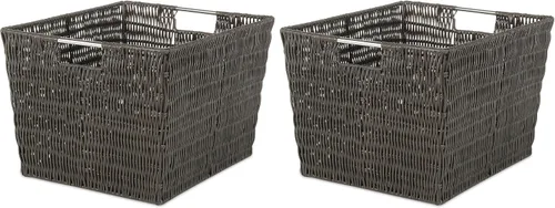 Miniatura 6 de Whitmor Rattique - Canasto para estante pequeño, gris