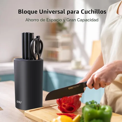 Miniatura 7 de Porta Cuchillos Universal OOU Sin Cuchillos, Soporte de Cuchillos de Cocina Redondo, Almacenamiento de Cuchillos Desmontable para Fácil Limpieza
