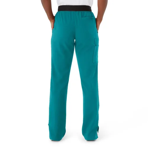 Miniatura 47 de ave. Varick - Pantalón médico de tiro medio para mujer, pierna recta, seis bolsillos, color azul caribeño, talla S