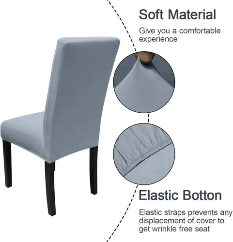 Miniatura 5 de JQinHome Fundas para sillas de comedor, 2 unidades, de alta elasticidad, extraíbles, lavables, para sillas Parsons en el hogar, fiesta, hotel