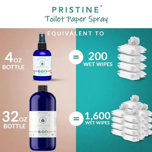 Miniatura 3 de PRISTINE Spray para Papel Higiénico - Como se Vio en Shark Tank, Alternativa Más Natural a las Toallitas de Limpieza Personal y Toallitas Húmedas