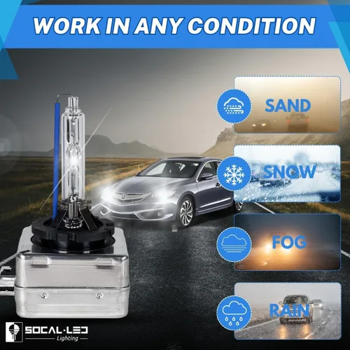 Miniatura 4 de SOCAL-LED LIGHTING Bombillas de Faros HID de Xenón D8S 35W - 10000K Azul Profundo - 66548 66549 12411C1 Repuesto Directo OEM de Haz Alto y Bajo