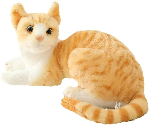 GUDVES Gato naranja atigrado de peluche, animal de peluche para bebé, gato de peluche, juguete de gato de pelo corto de 12 pulgadas (naranja B)