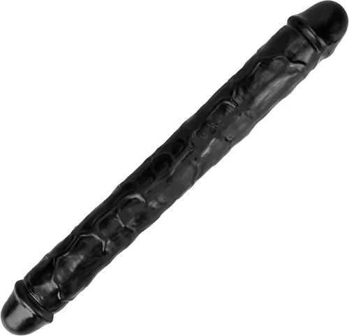 Consolador doble de cristal de 11.8 x 1.37 pulgadas, consolador largo anal realista con pene, suave y flexible con venas y glande, juguetes sexuales