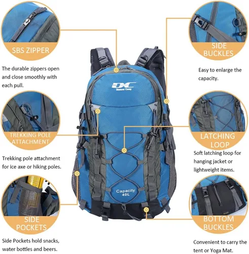 Miniatura 2 de Diamond Candy Mochila de Senderismo Impermeable para Hombres y Mujeres, Mochila Ligera de Día para Viajes y Campamento Waterproof Azul