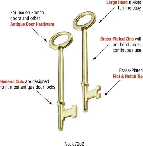 Miniatura 4 de Lucky Line Llaves maestras tipo esqueleto con punta plana y punta con muescas para cerraduras de palanca y cerraduras alveoladas, puertas y Combo