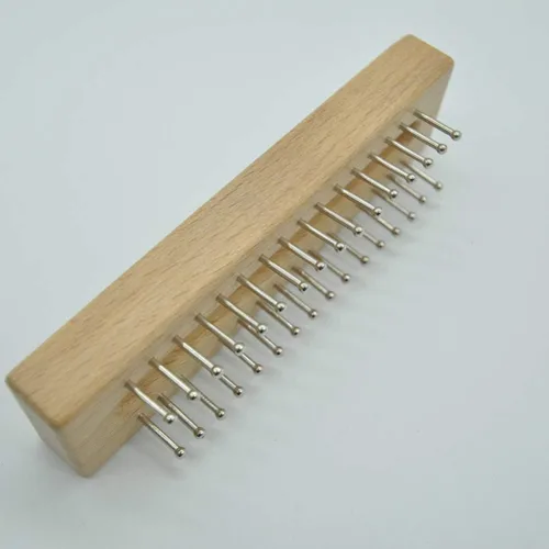 Miniatura 5 de EXCEART - Telar de tejido de madera de haya maciza con gancho de ganchillo, kit de telar ligero para tejer bufanda y manualidades fáciles de hacer