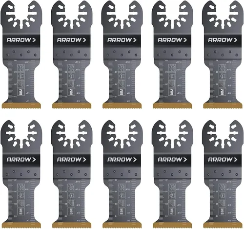 Miniatura 6 de Arrow OSC204-3 - Hojas de sierra oscilantes con revestimiento de titanio para carpintería, paneles de yeso, PVC y metal, universal, se adapta a